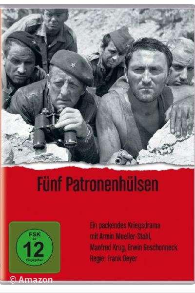 Fünf Patronenhülsen Fünf Patronenhülsen